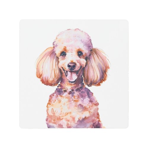 Minimalist Poodle Dog Inspired  Metal Print