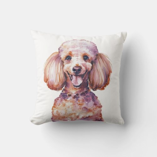 Minimalist Poodle Dog Inspired  Throw Pillow