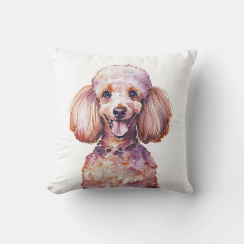 Minimalist Poodle Dog Inspired  Throw Pillow