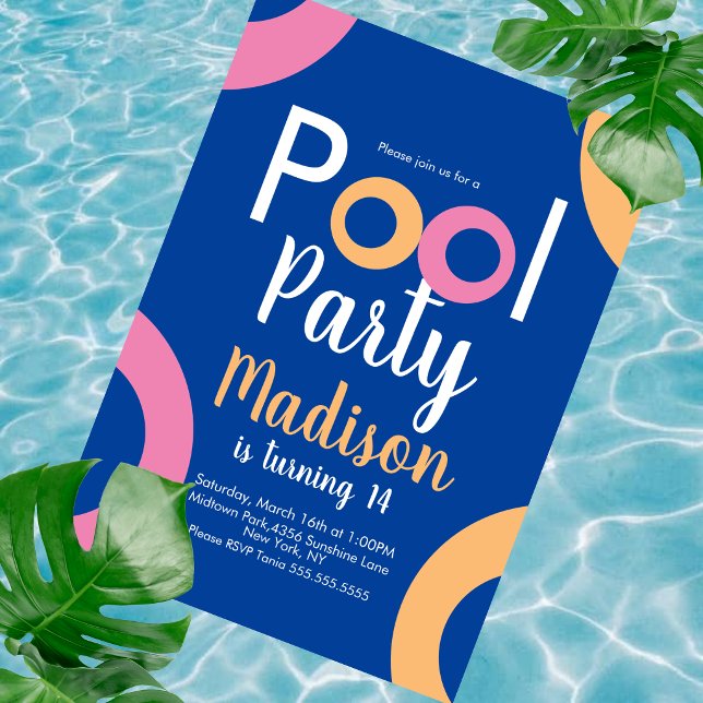 Minimalist Pool Party Birthday Invitation (Creator Uploaded)