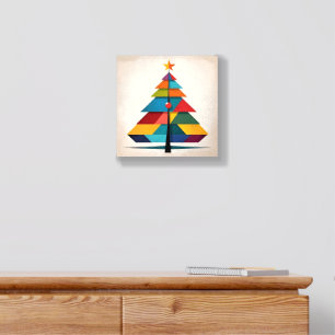 Minimalist Pop Art Geometric Christmas Tree Foam Core Photo Tile