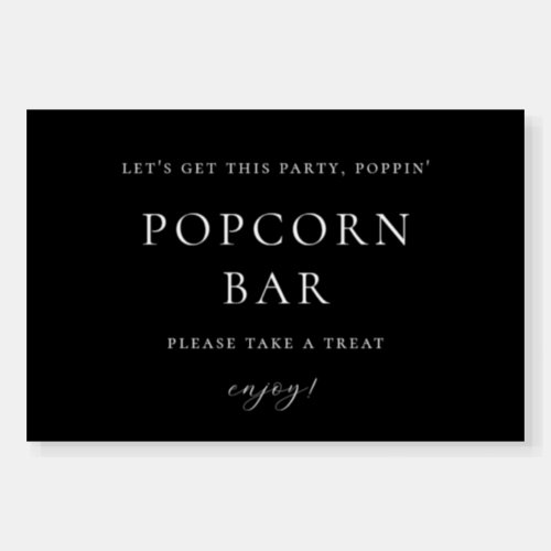 Minimalist Popcorn Bar Sign