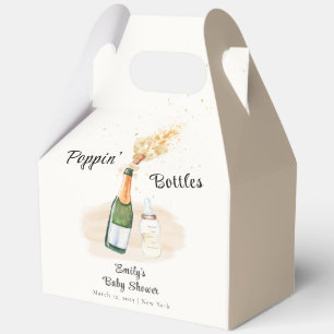 Minimalist Poppin Bottles Champagne Baby Shower Favor Boxes
