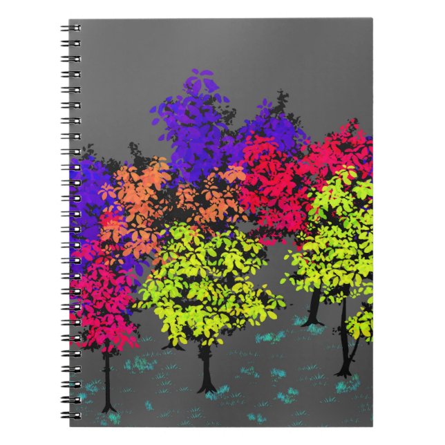 Minimalist Pops of Color Trees Journal Notebook (Front)