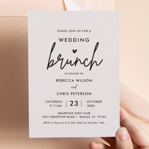 Minimalist Post Wedding Brunch Invitation