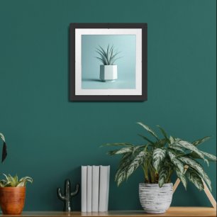  Minimalist Potted Plant Wall Art with Angular Lin