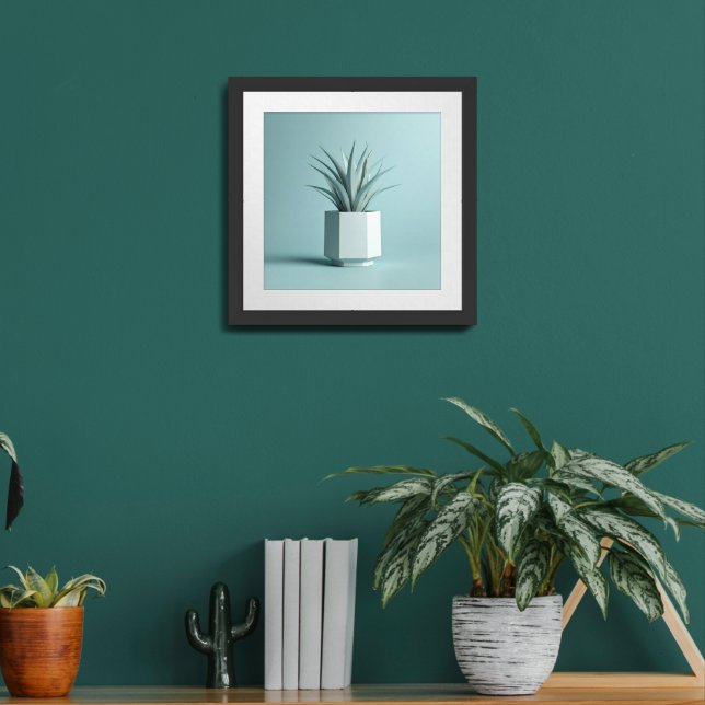  Minimalist Potted Plant Wall Art with Angular Lin (Living Room 2)
