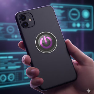 Minimalist Power On Off Button Tech Vinyl Sticker