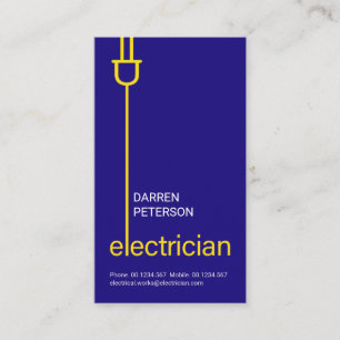 Minimalist Power Plug Wiring Electricity Business Card