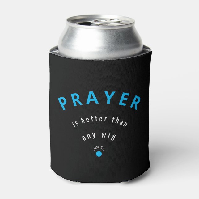 Minimalist PRAYER BETTER THAN WIFI Customized Can Cooler (Can Front)