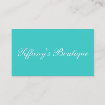 Minimalist Preppy Chic Aqua Blue Turquoise Teal Business Card by cranberrysky at Zazzle