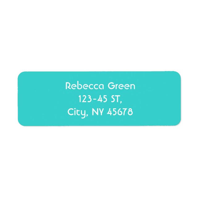 minimalist preppy chic aqua blue turquoise teal label (Front)