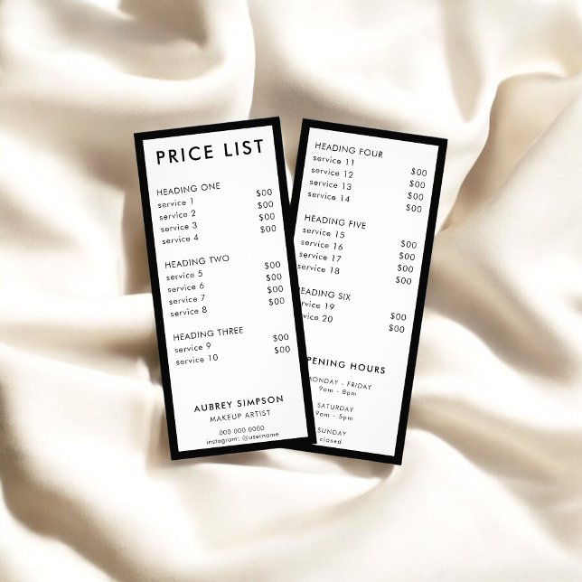Minimalist Price List Rack Card (Creator Uploaded)