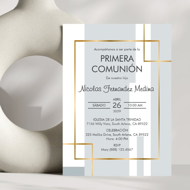 Minimalist Primera Comunion Cute First Communion Invitation (Creator Uploaded)