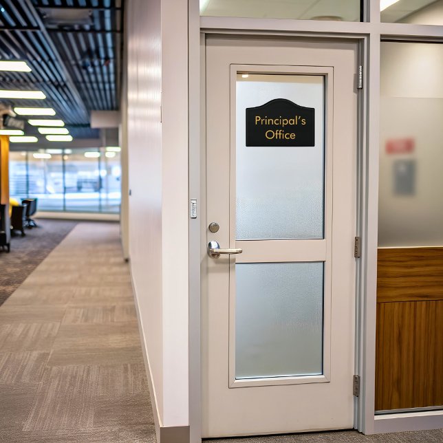Minimalist Principal’s Office Black Crest Door Sign (Creator Uploaded)