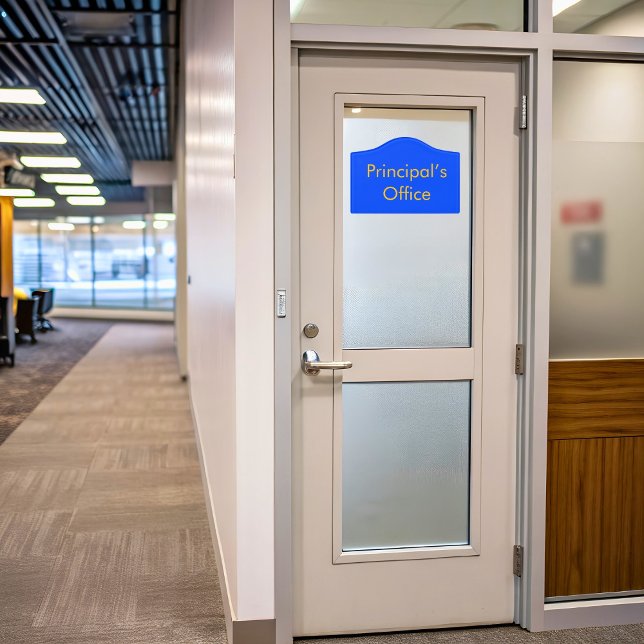 Minimalist Principal’s Office Blue Crest Door Sign (Creator Uploaded)