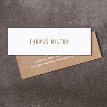 Minimalist Printed Kraft White Consultant Mini Business Card by pro_business_card at Zazzle
