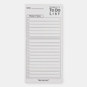 Minimalist Priority Tasks To Do List Pad/Checklist Magnetic Notepad