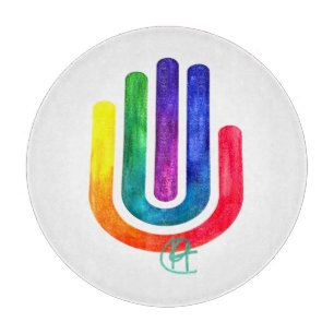 Minimalist Prism Hamsa Art Challah Cutting Board
