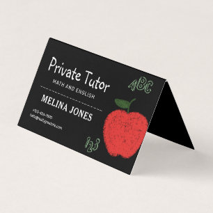 Minimalist Private Tutor and Educators Teacher Business Card