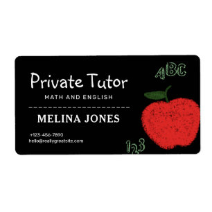 Minimalist Private Tutor and Educators Teacher Label