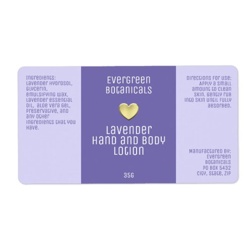 minimalist product label  _ purple with logo