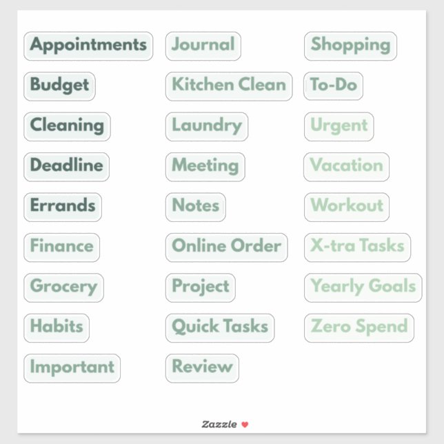 Minimalist Productivity and Daily Task Stickers (Sheet)