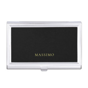 Minimalist ProfeNassional Gold & Black Color Name Business Card Case