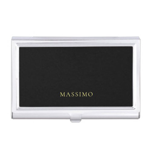 Minimalist ProfeNassional Gold &amp; Black Color Name Business Card Case