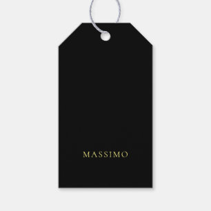 Minimalist ProfeNassional Gold & Black Color Name Gift Tags