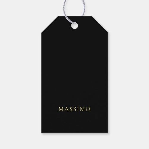 Minimalist ProfeNassional Gold & Black Color Name Gift Tags