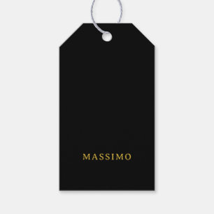 Minimalist ProfeNassional Gold & Black Color Name Gift Tags