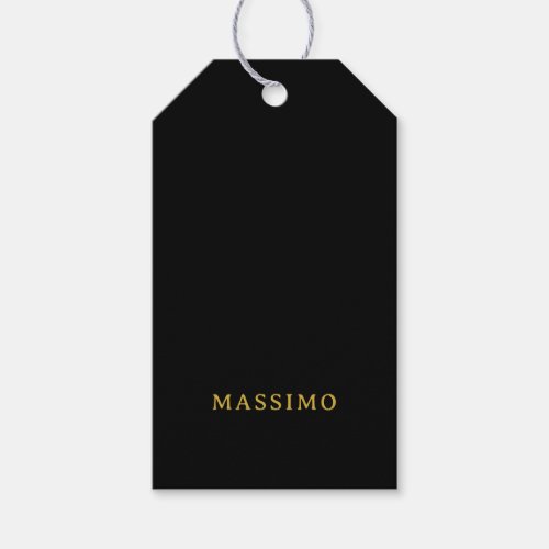 Minimalist ProfeNassional Gold & Black Color Name Gift Tags