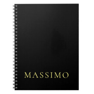 Minimalist ProfeNassional Gold & Black Color Name Notebook