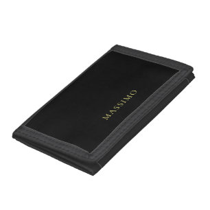Minimalist ProfeNassional Gold & Black Color Name Tri-fold Wallet