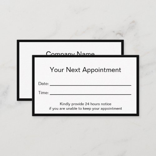 Minimalist Professional Appointment Card