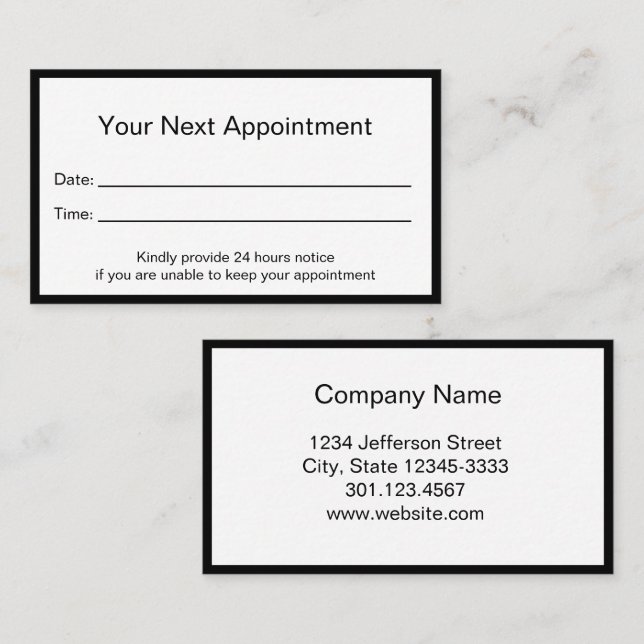 Minimalist Professional Appointment Card (Front/Back)