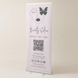 Minimalist Professional Beauty Salon Blush Pink Retractable Banner