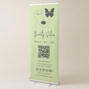 Minimalist Professional Beauty Salon Lime Green Retractable Banner