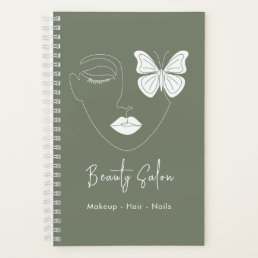 Minimalist Professional Beauty Salon Sage Green Notebook