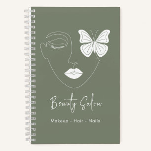 Minimalist Professional Beauty Salon Sage Green Notebook