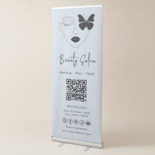 Minimalist Professional Beauty Salon Soft Navy Retractable Banner