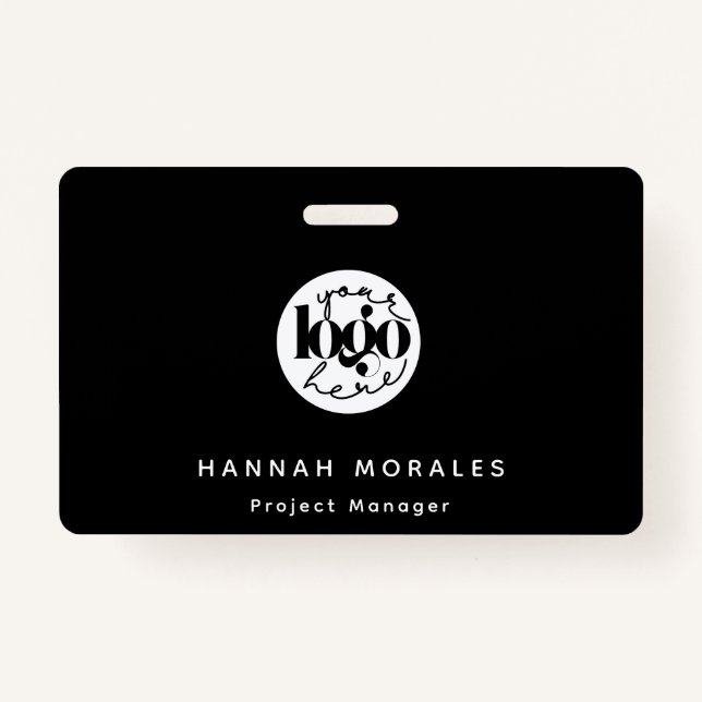 Minimalist Professional Black Business Custom Logo Badge (Front)