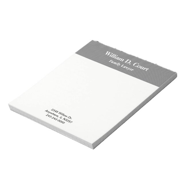Minimalist Professional Black Textured Business Notepad (Rotated)