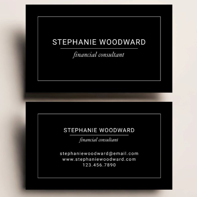 Minimalist Professional Black White Border Business Card (Creator Uploaded)