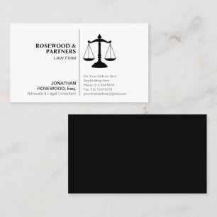 Minimalist Professional Black & White One Sided Business Card