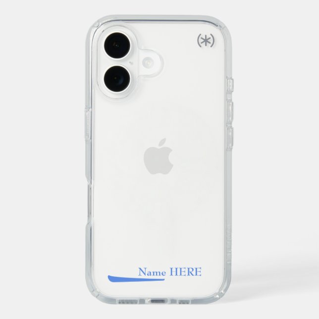 Minimalist Professional Blue Line, Personalized Speck iPhone Case (Front)