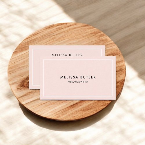 Minimalist Professional Blush Pink Business Card