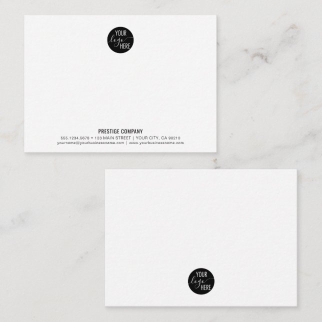 Minimalist Professional Business Company Own Logo Note Card (Front/Back)