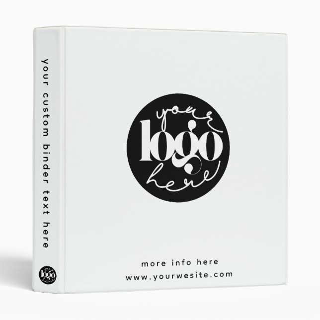 Minimalist Professional Business Custom Logo 3 Ring Binder (Front/Spine)